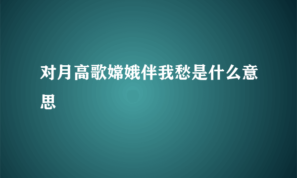 对月高歌嫦娥伴我愁是什么意思