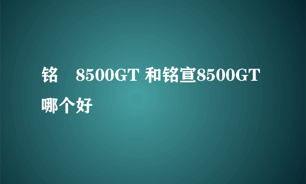 铭瑄8500GT 和铭宣8500GT 哪个好