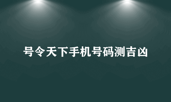 号令天下手机号码测吉凶