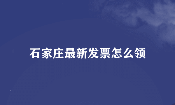 石家庄最新发票怎么领