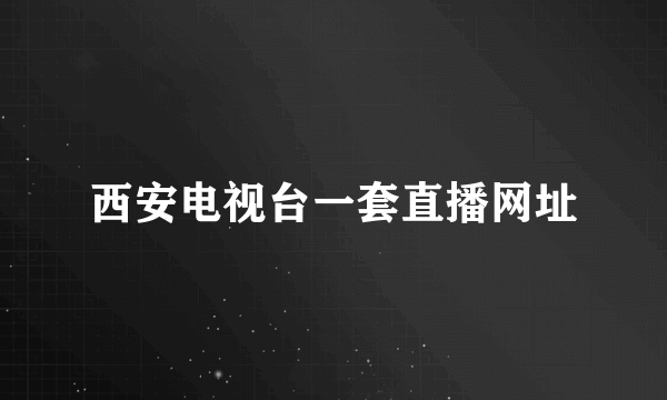 西安电视台一套直播网址