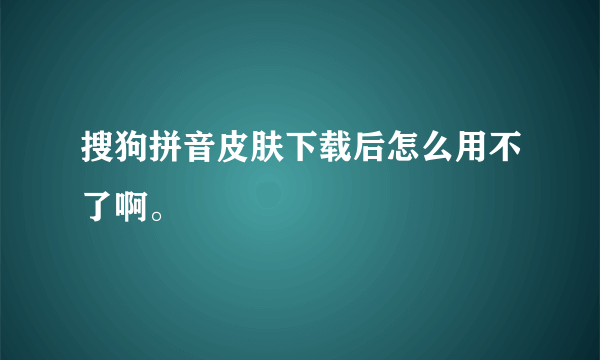 搜狗拼音皮肤下载后怎么用不了啊。