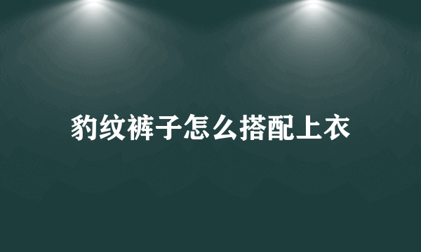 豹纹裤子怎么搭配上衣