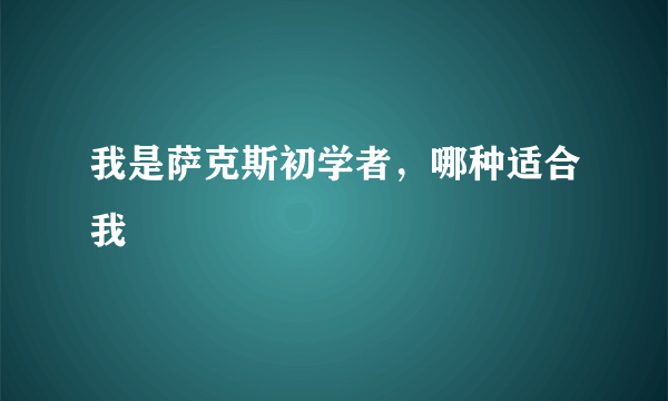 我是萨克斯初学者，哪种适合我