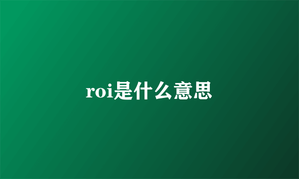 roi是什么意思