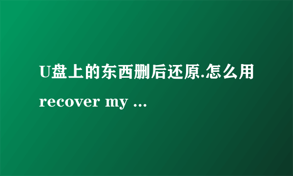 U盘上的东西删后还原.怎么用recover my files