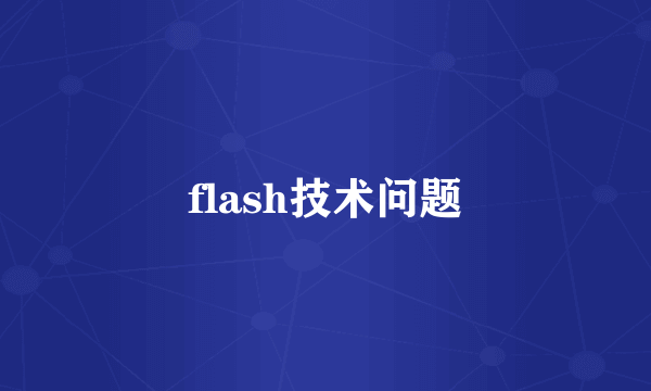 flash技术问题