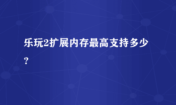 乐玩2扩展内存最高支持多少？