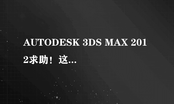 AUTODESK 3DS MAX 2012求助！这下一步怎么办