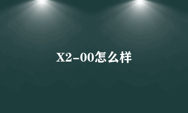 X2-00怎么样