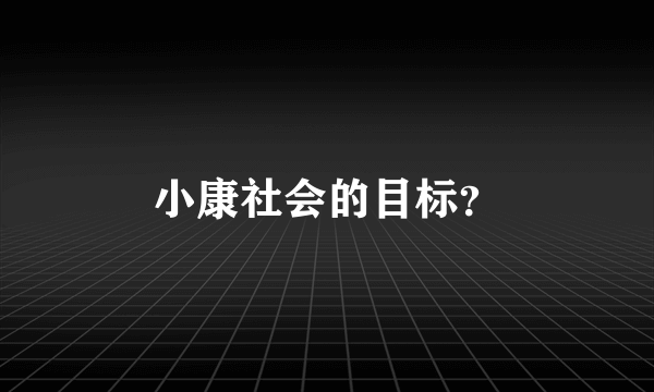 小康社会的目标？