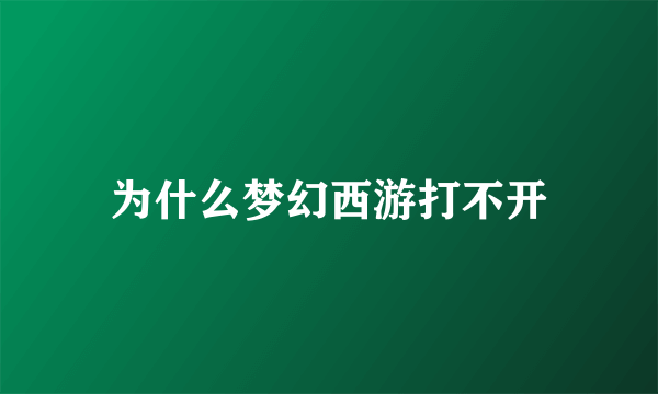 为什么梦幻西游打不开