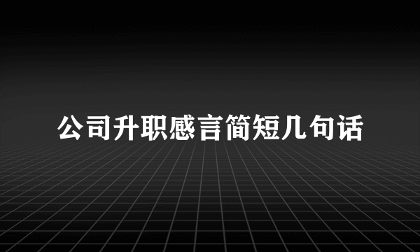 公司升职感言简短几句话