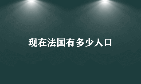 现在法国有多少人口