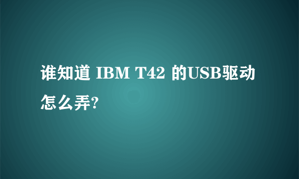 谁知道 IBM T42 的USB驱动怎么弄?