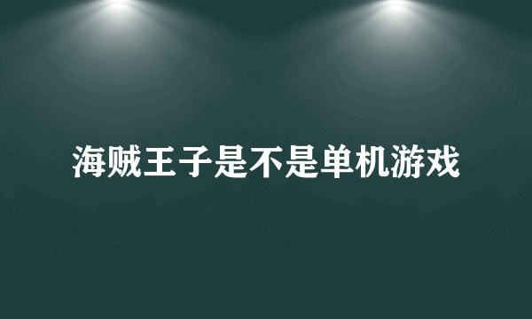 海贼王子是不是单机游戏