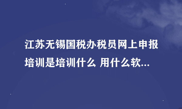 江苏无锡国税办税员网上申报培训是培训什么 用什么软件申报啊 难不难