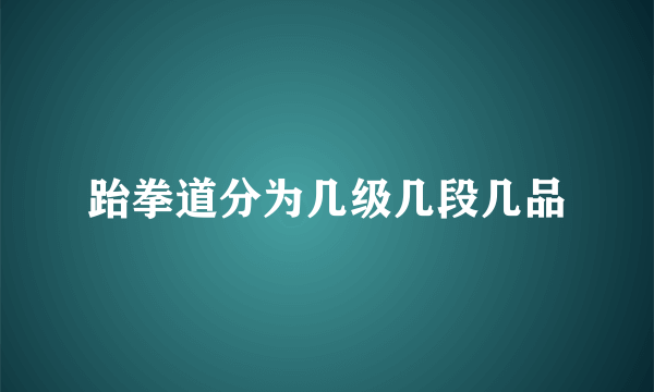 跆拳道分为几级几段几品