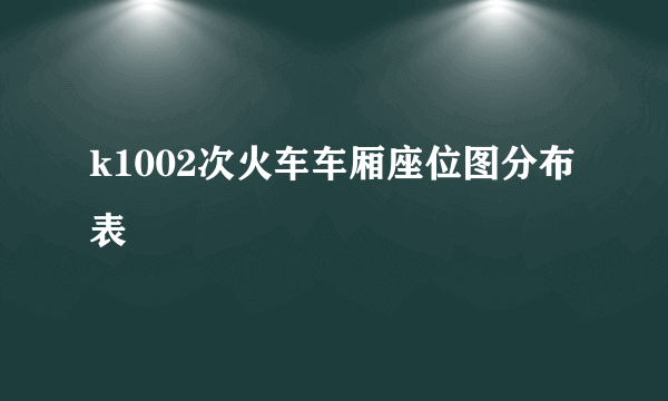 k1002次火车车厢座位图分布表