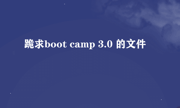 跪求boot camp 3.0 的文件