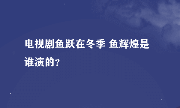 电视剧鱼跃在冬季 鱼辉煌是谁演的？