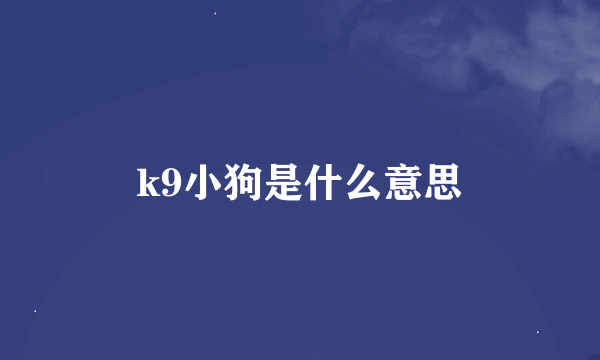 k9小狗是什么意思