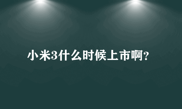 小米3什么时候上市啊？