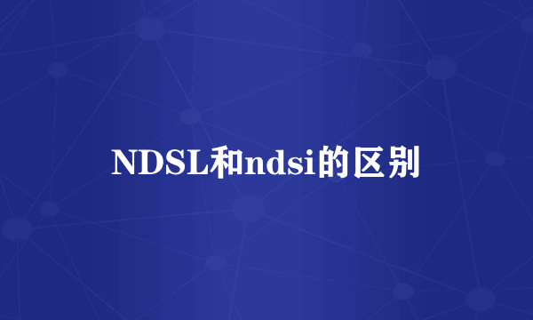 NDSL和ndsi的区别