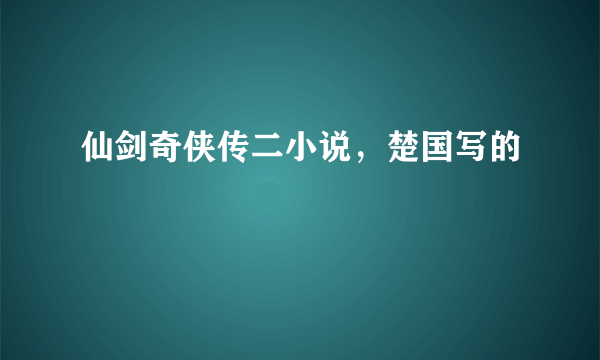 仙剑奇侠传二小说，楚国写的