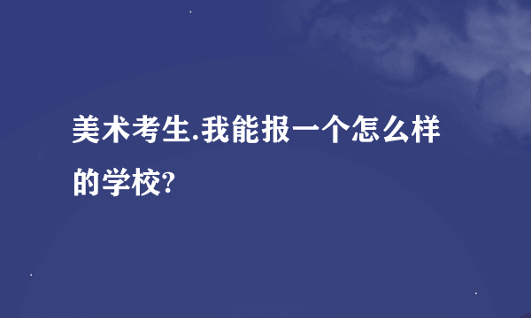 美术考生.我能报一个怎么样的学校?