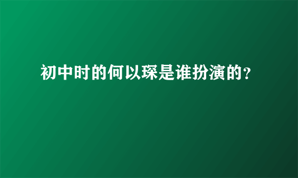 初中时的何以琛是谁扮演的？