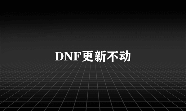 DNF更新不动