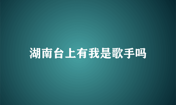 湖南台上有我是歌手吗