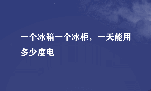 一个冰箱一个冰柜，一天能用多少度电