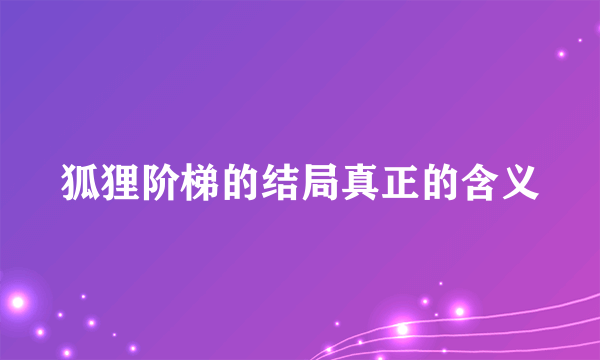 狐狸阶梯的结局真正的含义