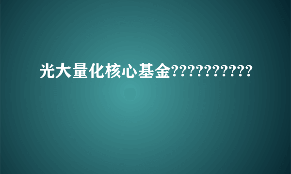 光大量化核心基金??????????