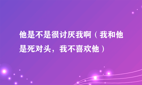 他是不是很讨厌我啊（我和他是死对头，我不喜欢他）