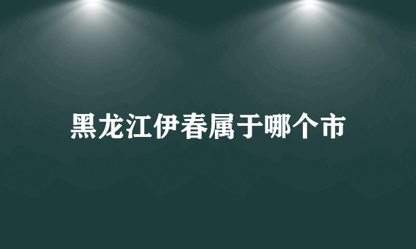 黑龙江伊春属于哪个市