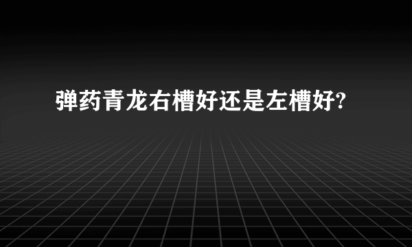 弹药青龙右槽好还是左槽好?