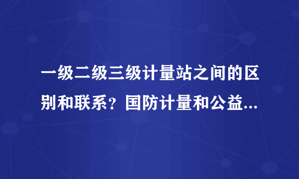 一级二级三级计量站之间的区别和联系？国防计量和公益计量站的关系？国防计量站可以对地方服务吗？