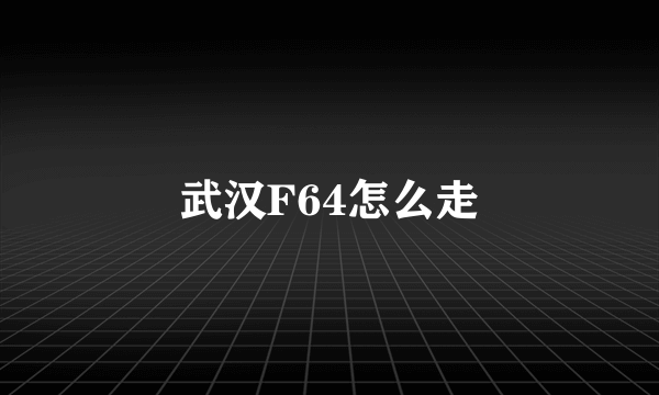 武汉F64怎么走