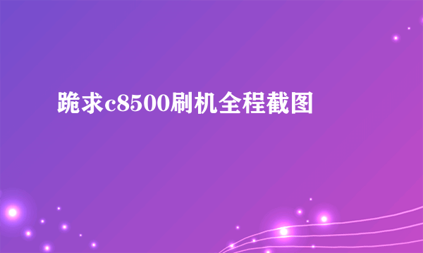 跪求c8500刷机全程截图