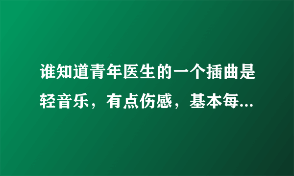 谁知道青年医生的一个插曲是轻音乐，有点伤感，基本每集都有。