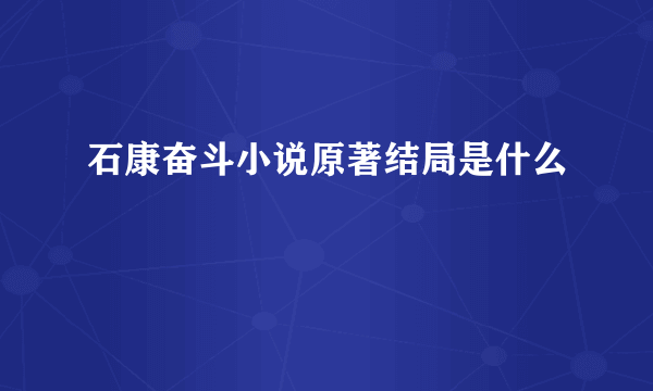 石康奋斗小说原著结局是什么