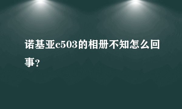 诺基亚c503的相册不知怎么回事？