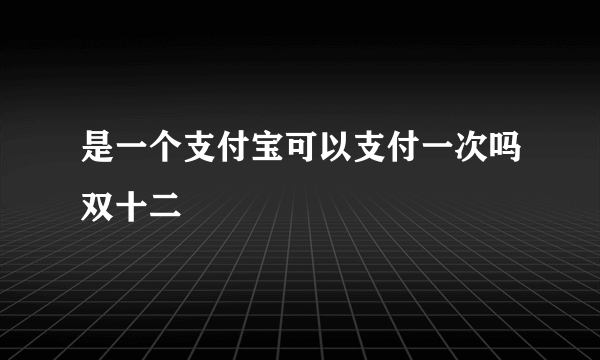 是一个支付宝可以支付一次吗双十二