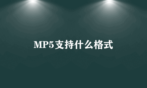 MP5支持什么格式