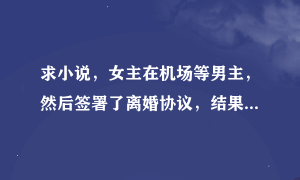 求小说，女主在机场等男主，然后签署了离婚协议，结果出了机场遇车祸，重生了，男主重新追求女主