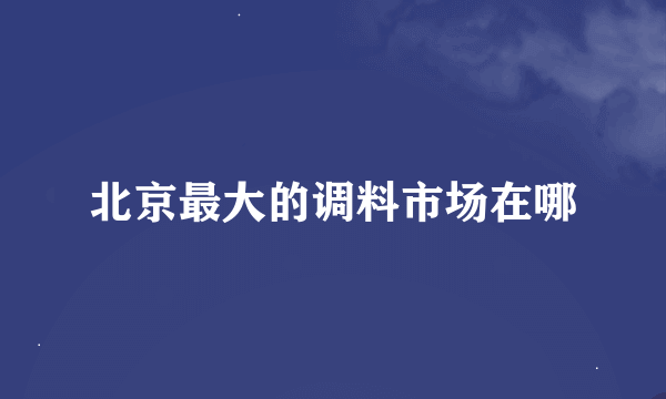 北京最大的调料市场在哪