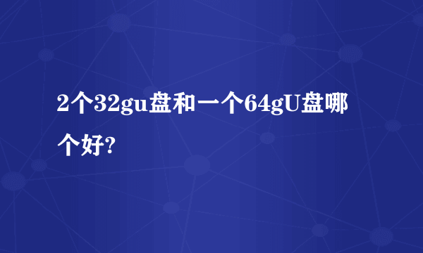 2个32gu盘和一个64gU盘哪个好?